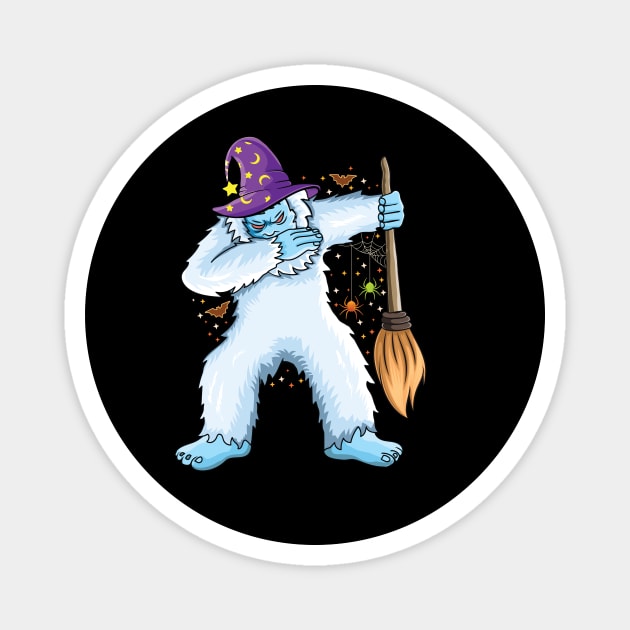 Dabbing Yeti Witch Hat Halloween Animal lovers Halloween Magnet by UNXart